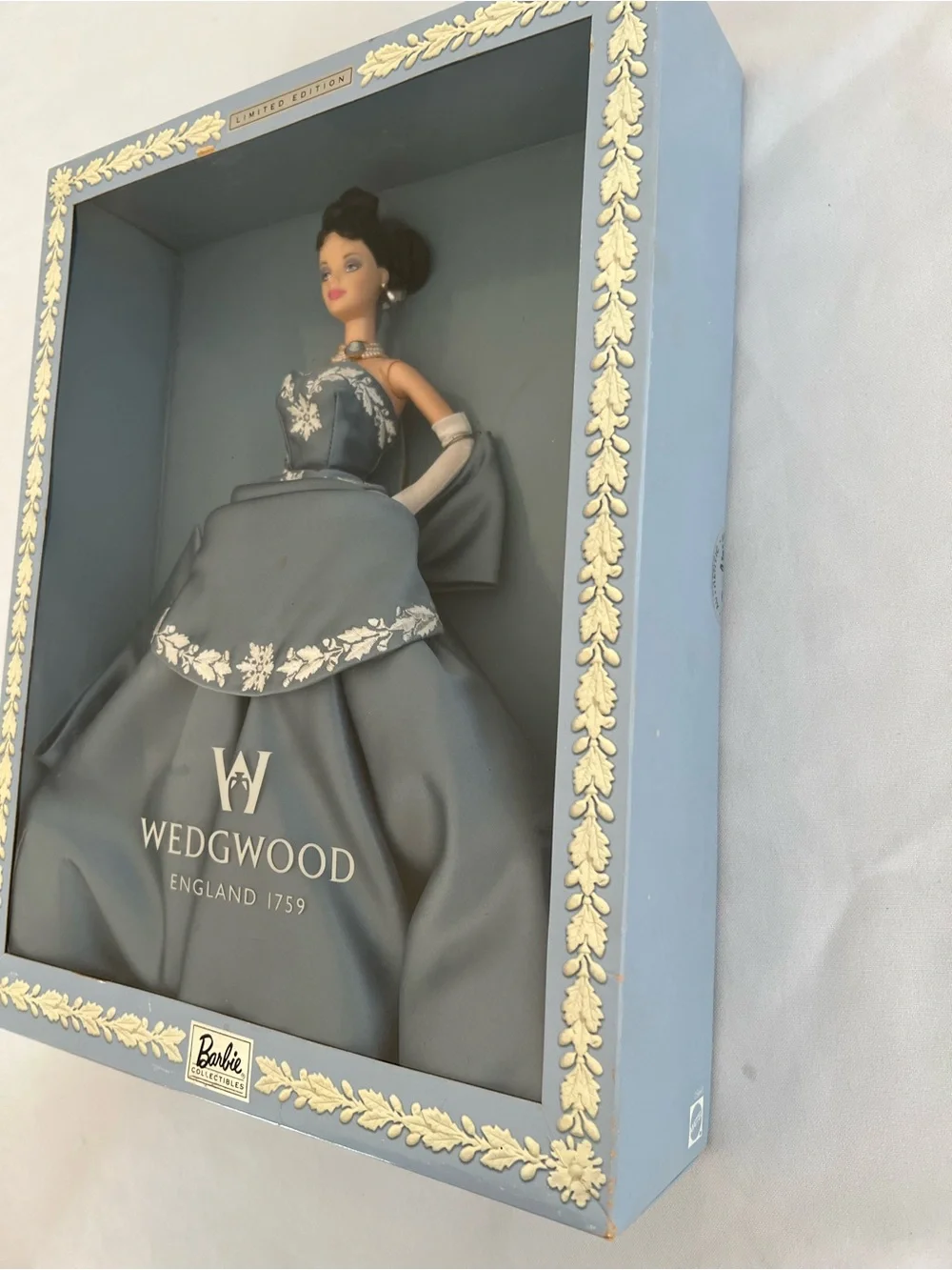 Vintage 1999 Wedgwood Blue and White Collector Barbie Display Doll